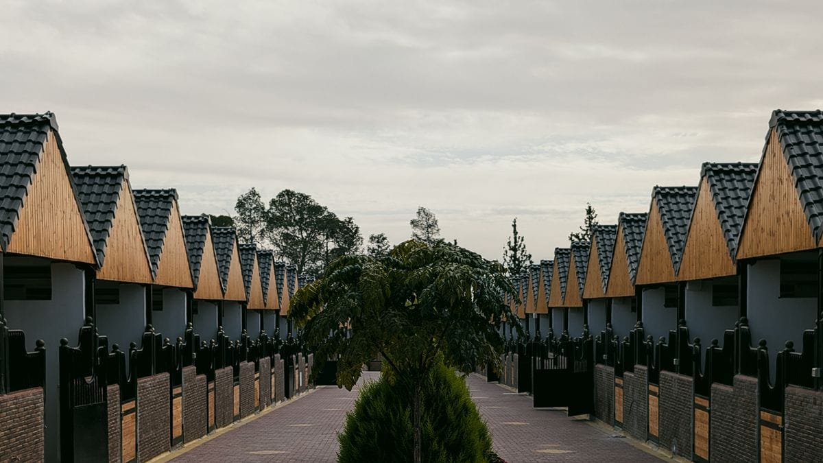 Modern residential houses representing first-time home buying in India