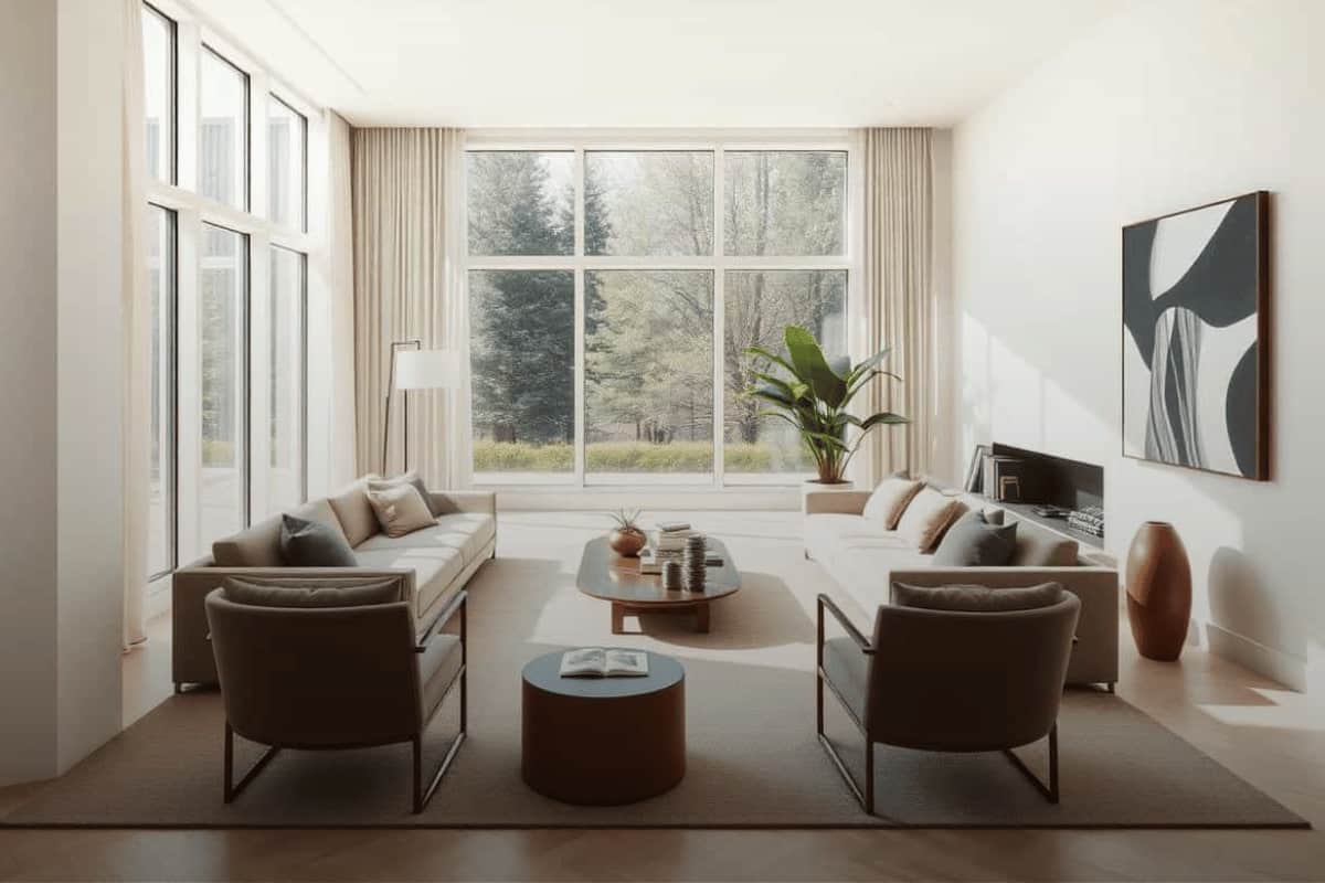 Modern luxury living room interior representing the homes and properties featured by Sham Homes